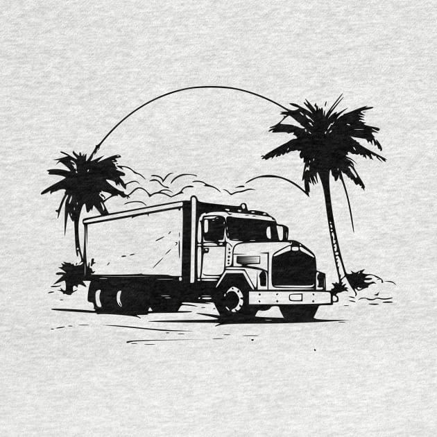 heavy truck vintage - palm tree vintage by TeeTruck